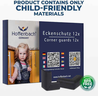 HOFFENBACH Baby Corner Protectors 12‑Pack – Child Safety Table Corner Guards / Edge Protectors