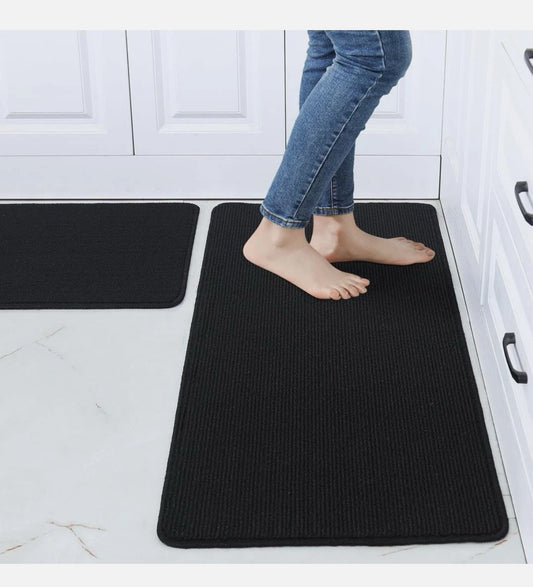 COSY HOMEER Kitchen Rugs 2 Pieces 51x76cm + 51x122cm Stain-Resistant Non-Slip