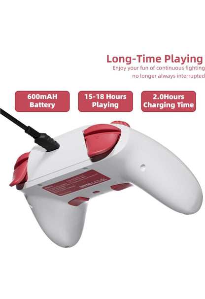 Mytrix White Bluetooth Pro Controller for iOS Android Switch PC Steam Deck