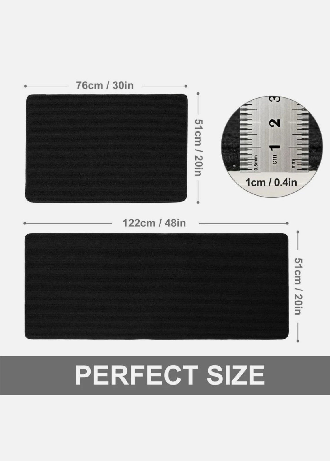 COSY HOMEER Kitchen Rugs 2 Pieces 51x76cm + 51x122cm Stain-Resistant Non-Slip