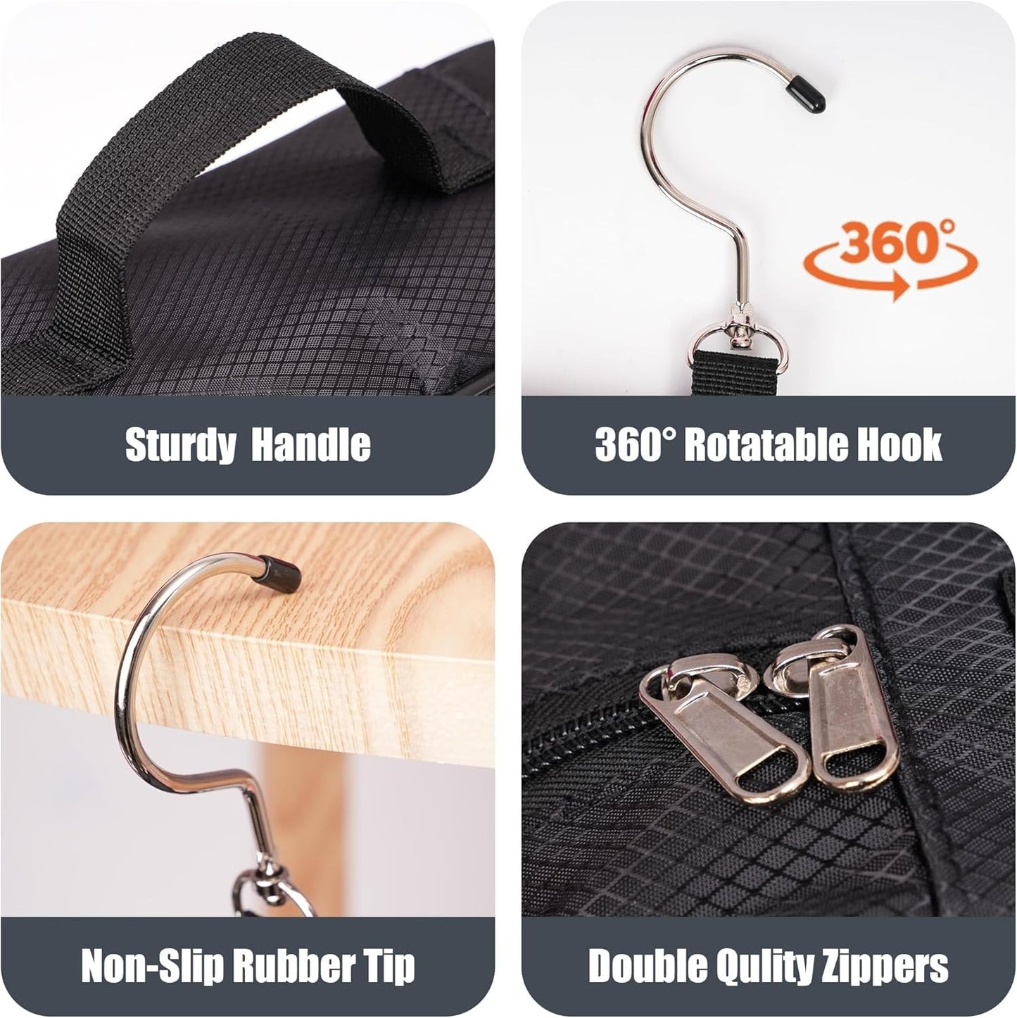 Travel Toiletry Bag, Wash Bag for Women & Men, Hanging Portable Bag with Hook