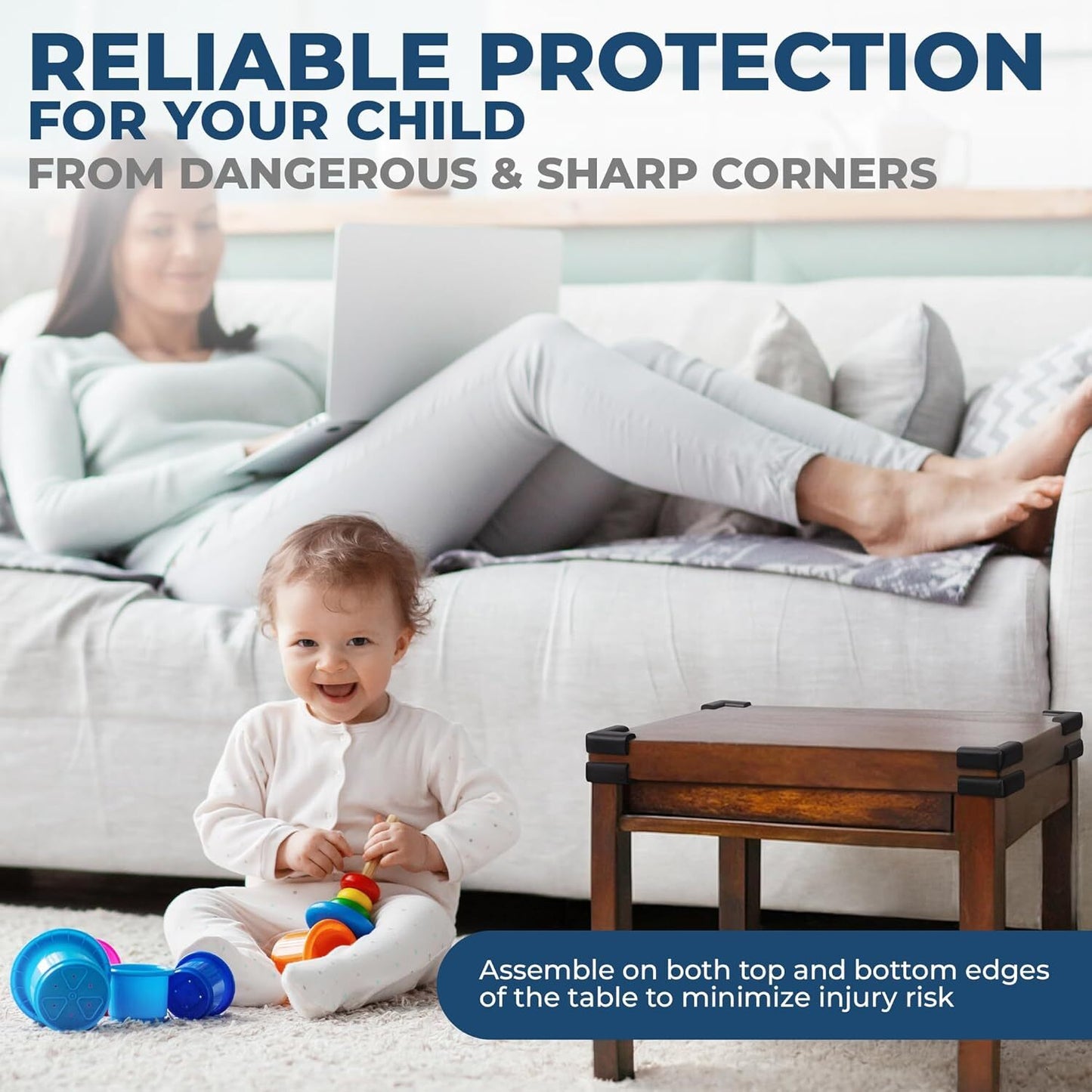 HOFFENBACH Baby Corner Protectors 12‑Pack – Child Safety Table Corner Guards / Edge Protectors