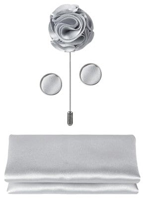 TIE G 5‑Piece Tie Set in Gift Box – Solid Colour Necktie Set (White or Black) – A Silver