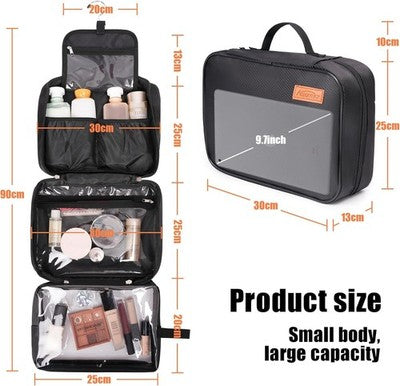 Travel Toiletry Bag, Wash Bag for Women & Men, Hanging Portable Bag with Hook