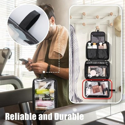 Travel Toiletry Bag, Wash Bag for Women & Men, Hanging Portable Bag with Hook