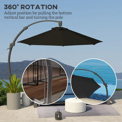 Outsunny 3m Cantilever Garden Parasol | 360 Degree Rotation