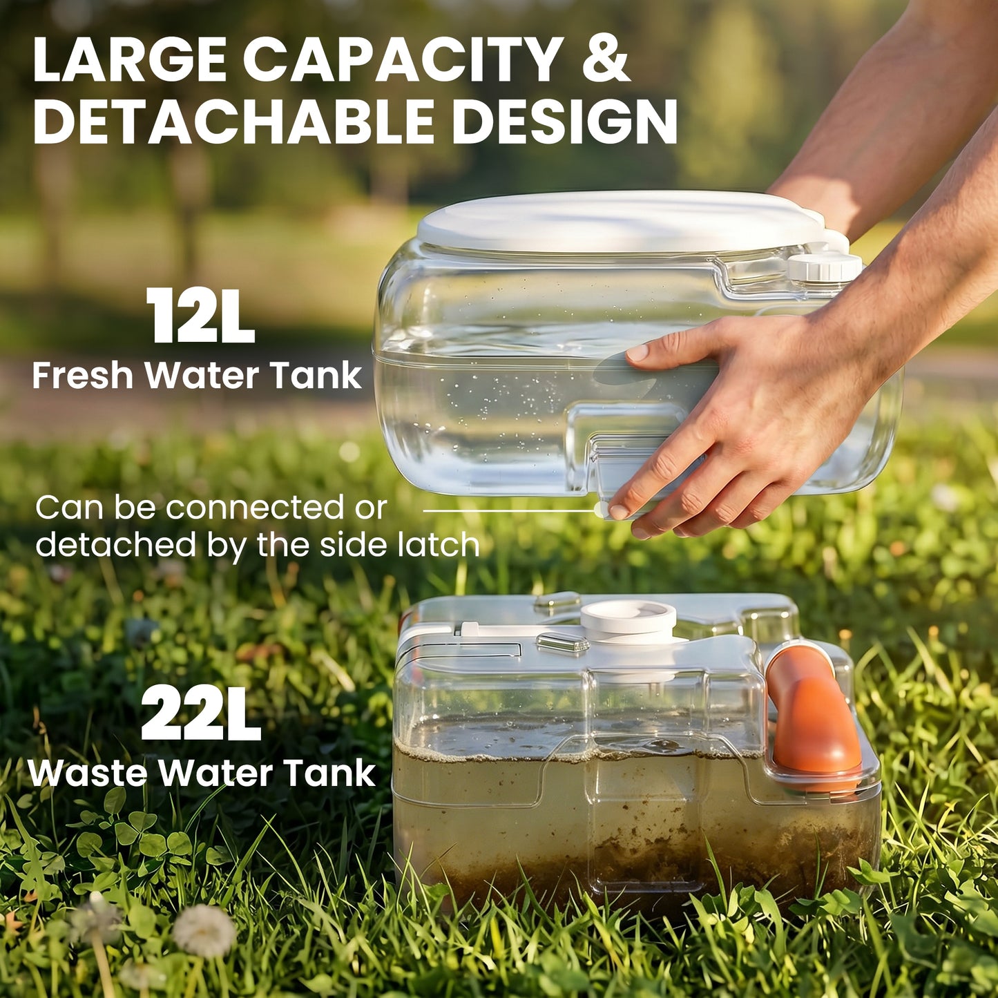 Outsunny 22L Portable Camping Toilet | Anti-Leak Travel Toilet