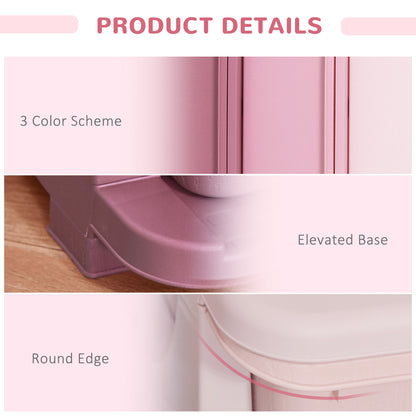 HOMCOM 3 Drawers Plastic Kids Storage Units, 3 Tier Children Toy Chest for Nursery, Playroom, Bedroom, Pink