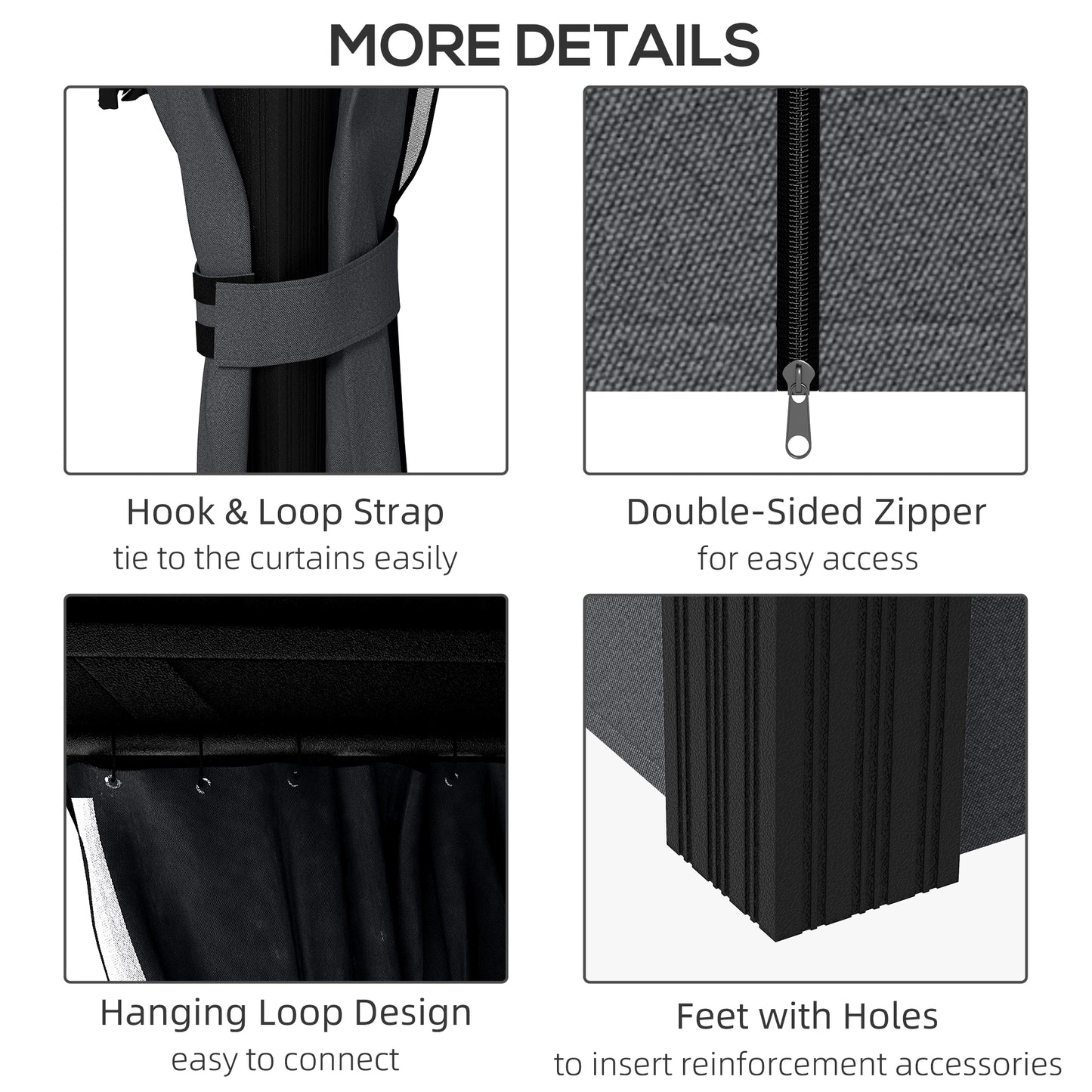 Outsunny 3.65 by 3 metre aluminium hardtop gazebo in dark grey - product view 7