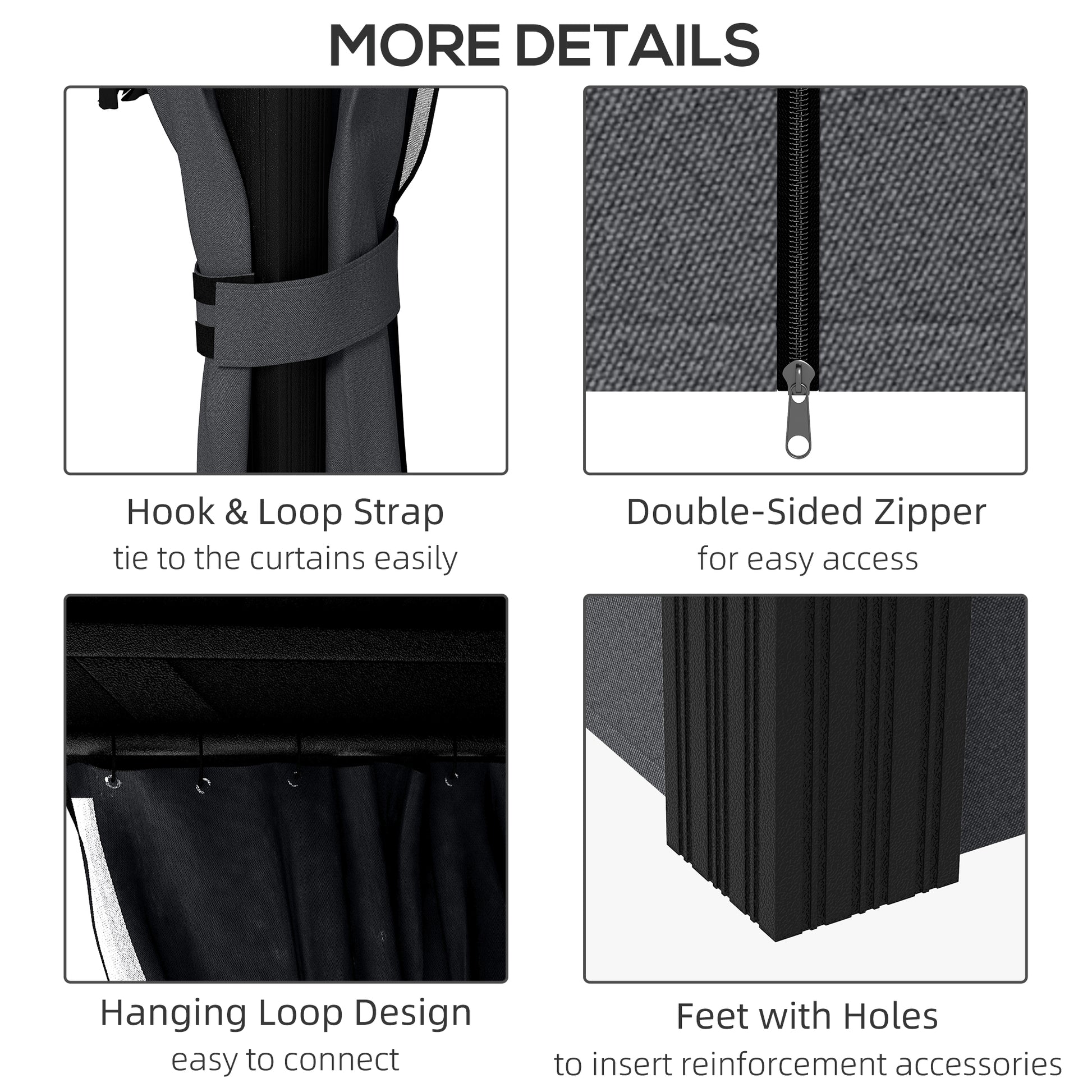 Outsunny 3.65 by 3 metre aluminium hardtop gazebo in dark grey - product view 7