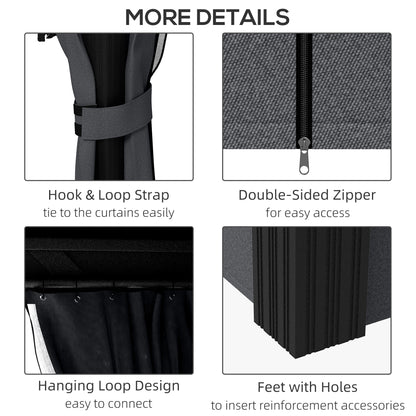 Outsunny 3.65 by 3 metre aluminium hardtop gazebo in dark grey - product view 7