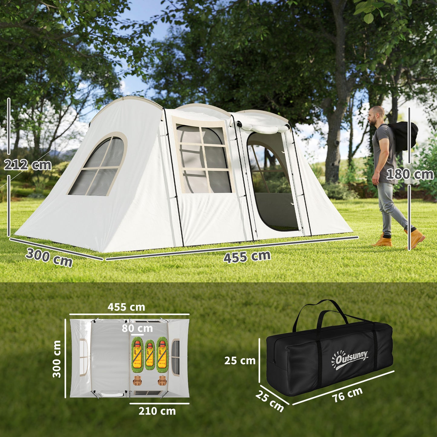 Outsunny family festival tent side view